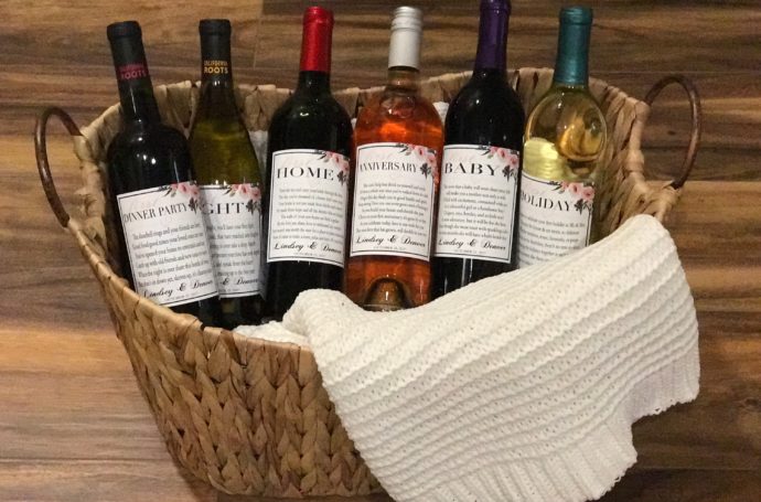 Wedding Wine Basket - A Year Of Firsts