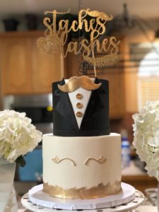 Gender Reveal Cake Lashes or Staches