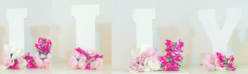 Floral DIY Wooden Block Letters