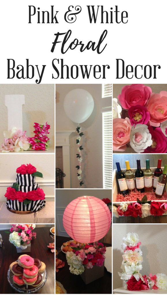 Pink and White Floral Baby Shower Decor