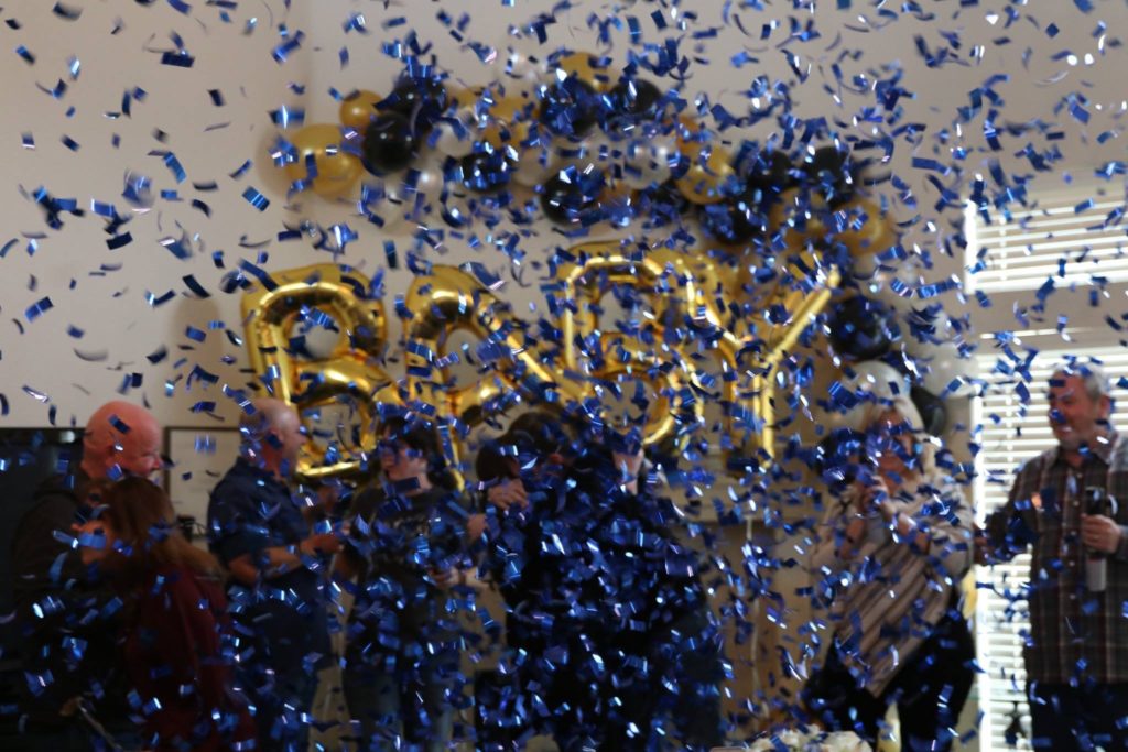 Blue Confetti Cannon Gender Reveal