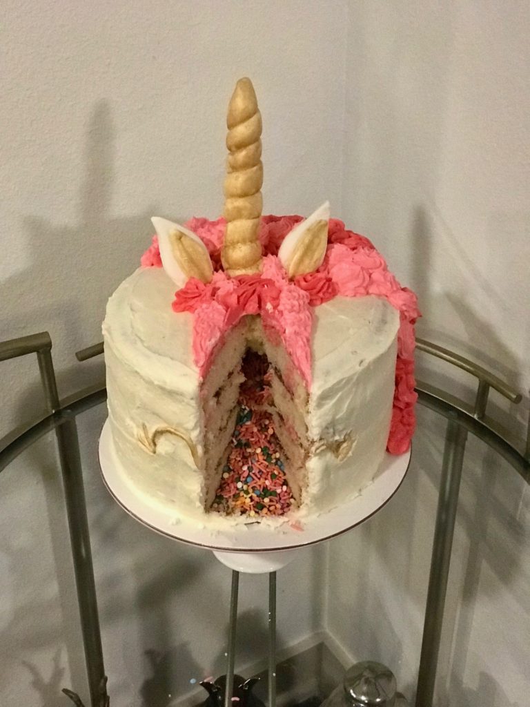 Unicorn White Chocolate Raspberry Cake