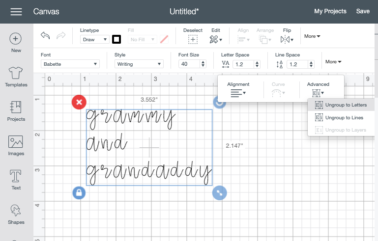 Steps to write with Cricut Maker