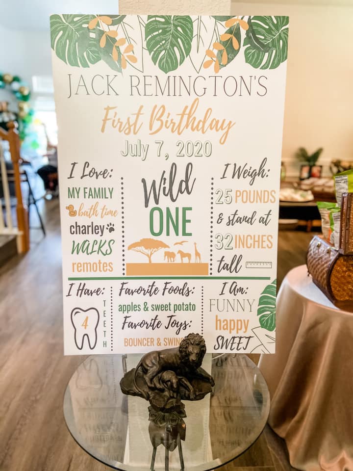 SAFARI MILESTONE BIRTHDAY SIGN